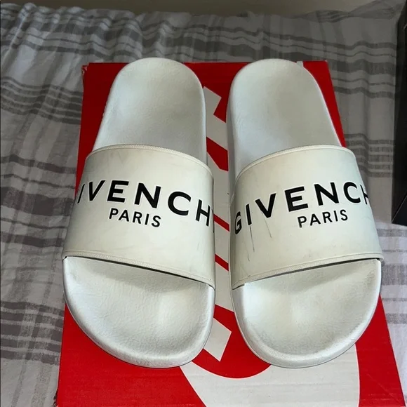 Givenchy White Logo Slides White Givenchy Logo Slides | The Red Balloon main image 2